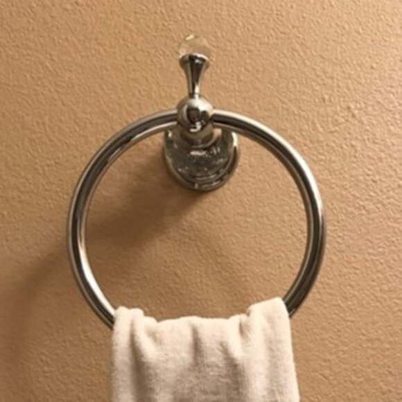 NEW Chrome Towel Ring, Crystal Hand Towel Holder Polished Bath Towel - Picture 7 of 7